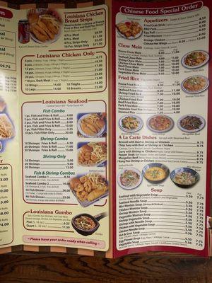 JANUARY 2021 MENU  CHINESE FOOD & SOUPS