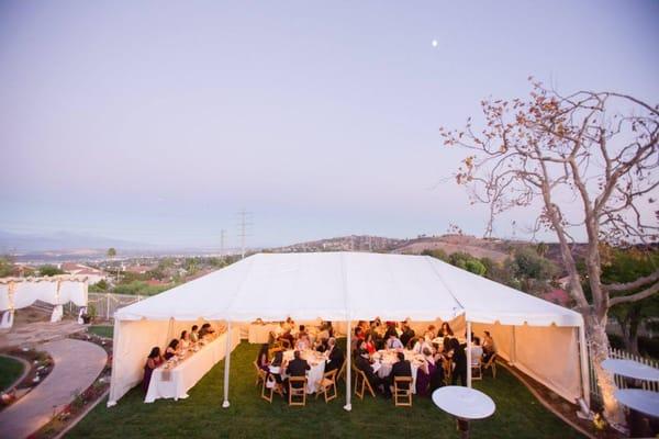 20' X 40' tent with ceiling drapery