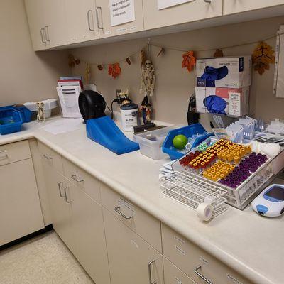 The laboratory where the blood samples are taken.