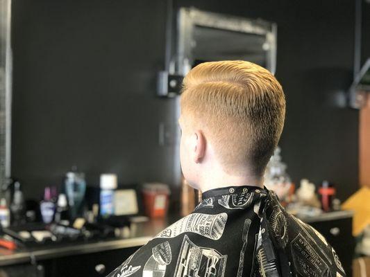 Very clean parted cut by Johnny.