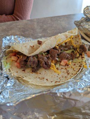 Beef fajita taco