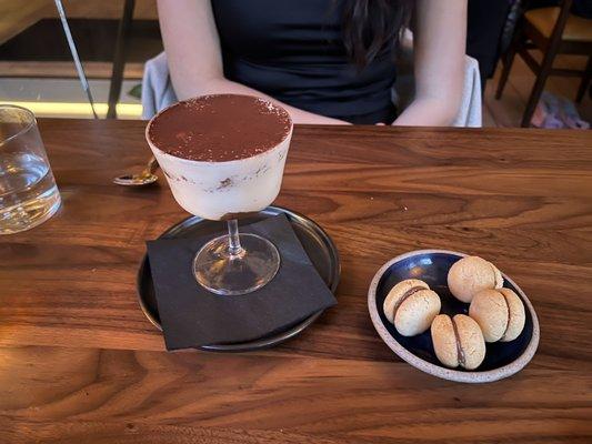 Almond Nutella cookies and tiramisu