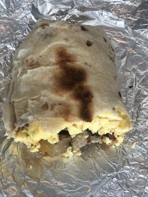 Traditional breakfast burrito with potatoes