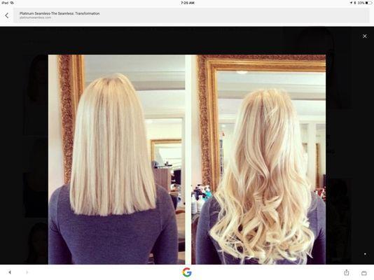 Hair Extensions before and after