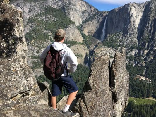 About half way up--views of Yosemite Falls.