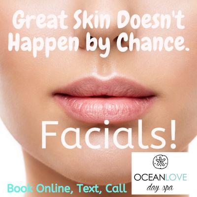 50% off facials 
Book Online/Call/Text 
www.oceanlovedayspa.com