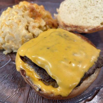 Kids cheese burger & mac n cheese. The only good thing we ate from a soul food restaurant.