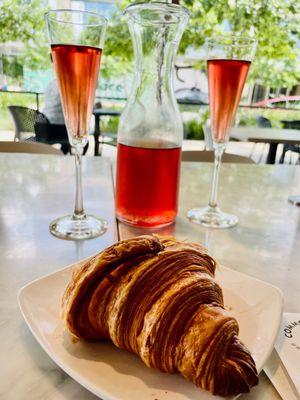 Butter Croissant with Hibiscus Mimosa