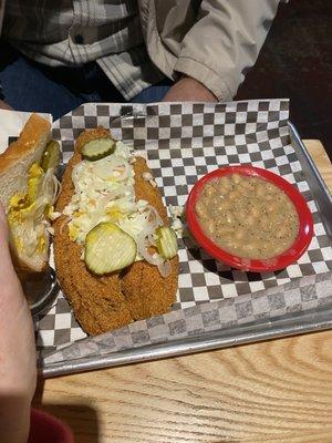 Fried whiting fish sandwich