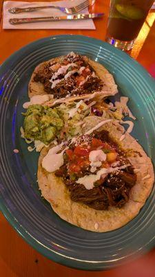 Shredded beef tacos