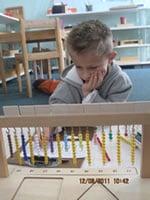 Math work with Montessori beads