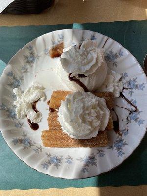 Churros and ice cream