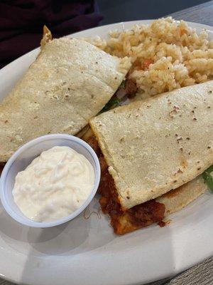 Pastor quesadilla platter