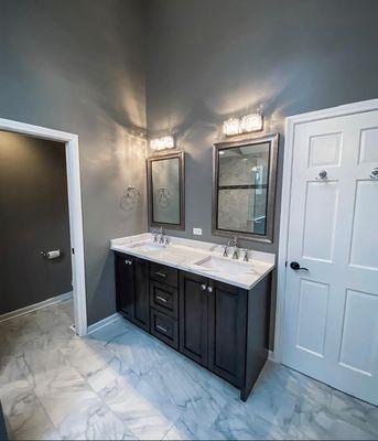 Master Bathroom Tile work by Roger's Flooring and Built by Tranquility Builders.