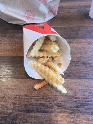 The lack of French fries in the small order.