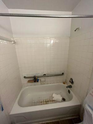 The before photo of a tub that was in dire need of some love.