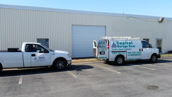 Commercial garage door installation