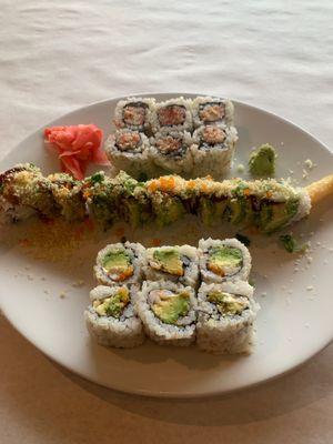 Dynamite Roll, Crunchy Shrimp Roll, and Caterpillar Roll!!