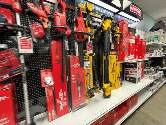 We offer Milwaukee, Ego, Dewalt, and Craftsman outdoor power equipment