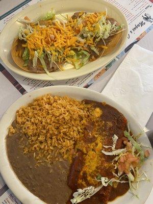 Cheese enchiladas and chalupas