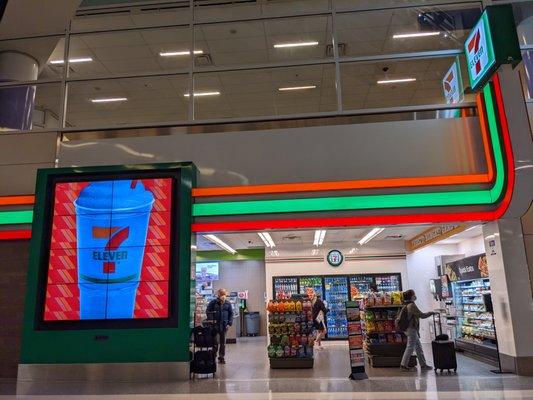 7-Eleven storefront inside Terminal D of the Dallas Fort Worth Airport.