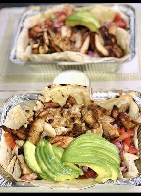 Thigh Burrito Bowl (Rice, Black Beans, Pico de Gallo, Avocado and Chicken Thigh on a Tortilla)