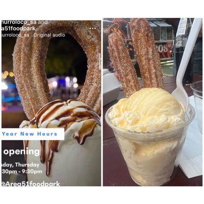 Expectation on the left , reality  on the right , still good churro though