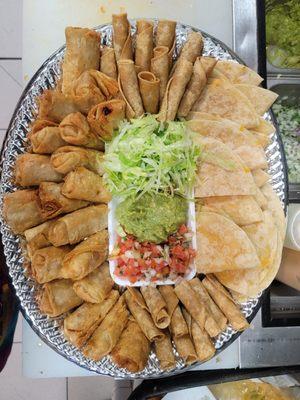 Party plater rolls  chimichangas quesadillas All super delicious