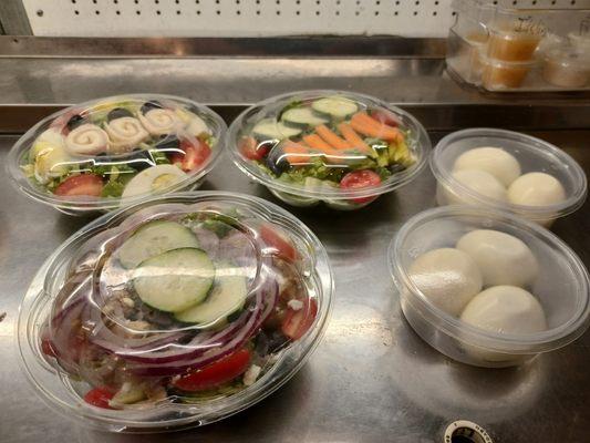 Cheffs Salad and Garden Salad as well as Boiled eggs