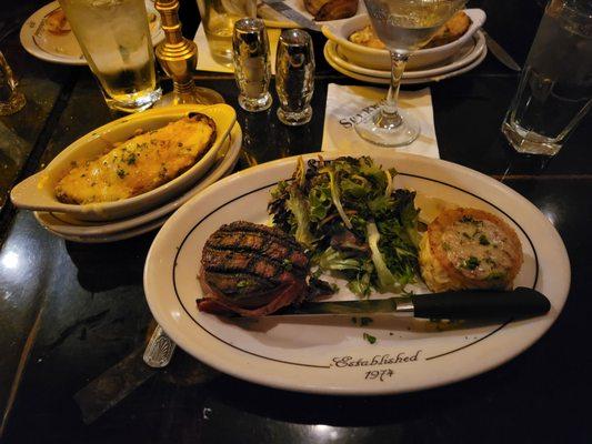 Filet, crab cake and twice baked potato