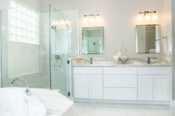 AFTER - updated and modernized master bathroom