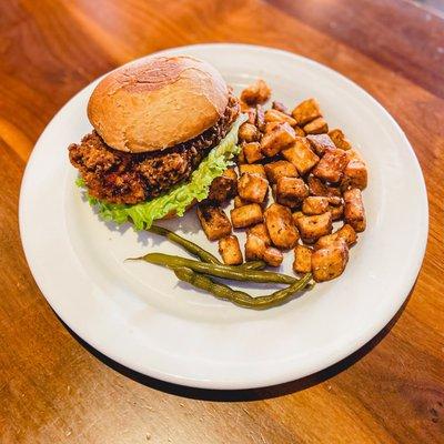 Jalapeño brined fried chicken sandwich ($14) IG: michellelieats