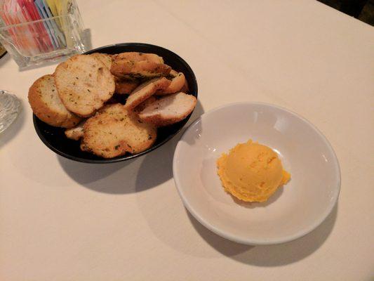 Toasted Bread with Cheese Spread