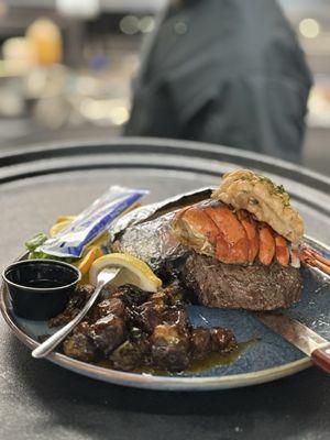 Surf and turf with lobster