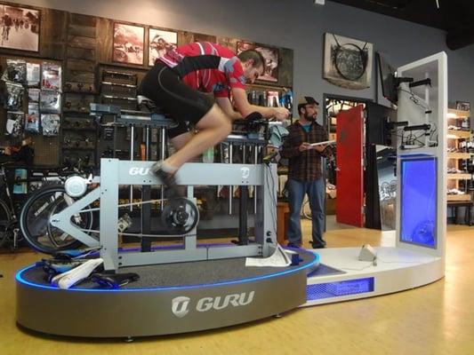 The only shop in the area with the GURU Dynamic Fit Unit for perfect real-time fitting results http://www.gurucycling.com/