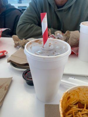 Strangely large straw for a pop!