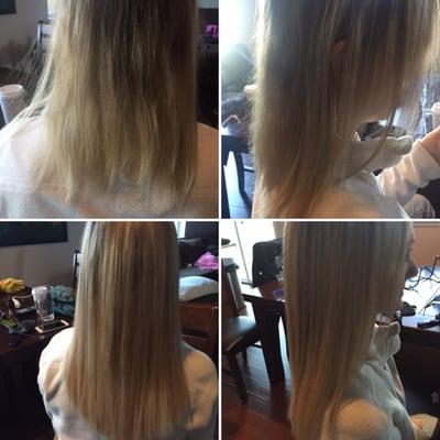 Before and after. Great Lengths extensions by Aleey