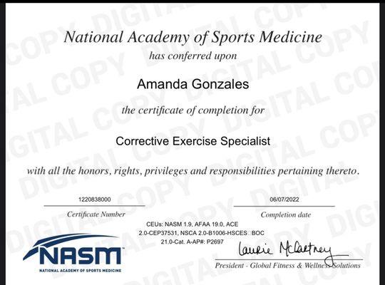 Corrective exercise specialist