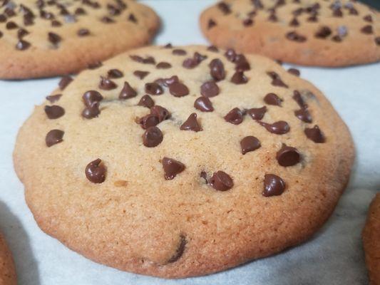 Jumbo chocolate chip cookie.