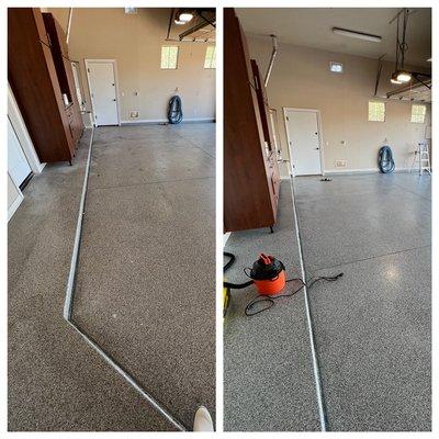 Enjoy this before and after picture of this epoxy garage floor cleaning in Fountain Hills.