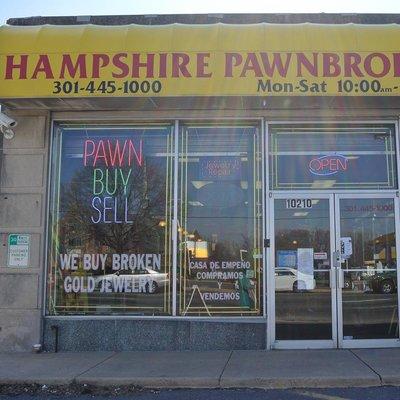 Hampshire Pawnbrokers Front of store. Located next to Exxon.