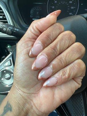 French manicure Gel X nails done by Summer