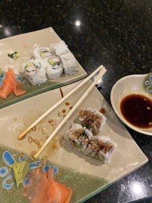 California roll and the Eel roll