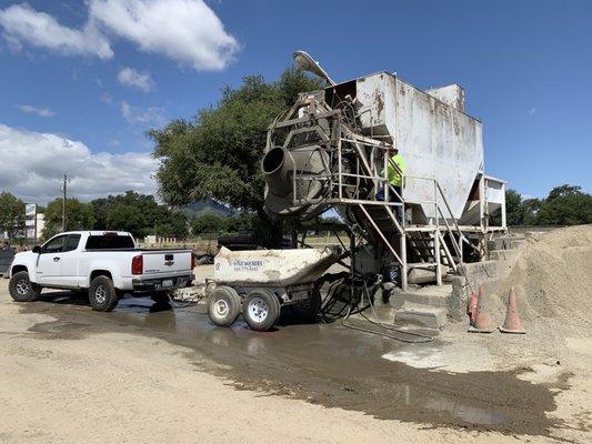 Customers can rent their concrete trailers and buy premix to bring home.