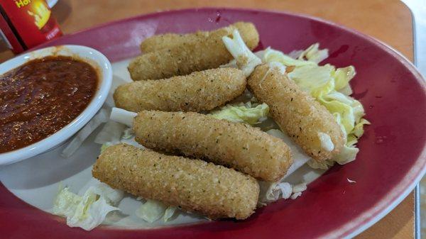 Mozzarella sticks were awesome, very fresh and cheesy! The best item of all the others we've ordered here.