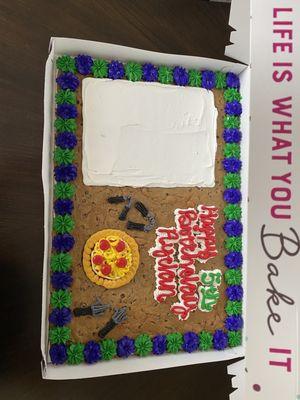 Ninja turtle theme - Sheet cookie cake with 1/2 open area for edible imaging