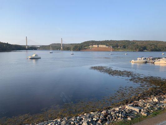 View of Fort Knox and Bridge Tower from 2nd floor room.