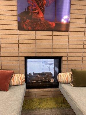 Indoor/outdoor fireplace