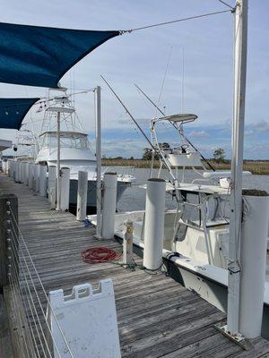 Outside on the dock