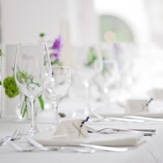 White Linen with Wine Glasses